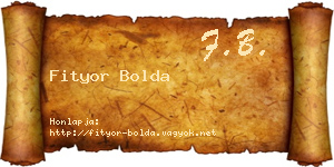 Fityor Bolda névjegykártya